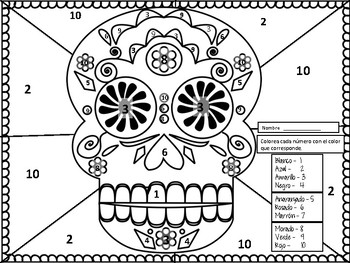 El dãa de los muertos day of dead los colores sugar skull coloring page