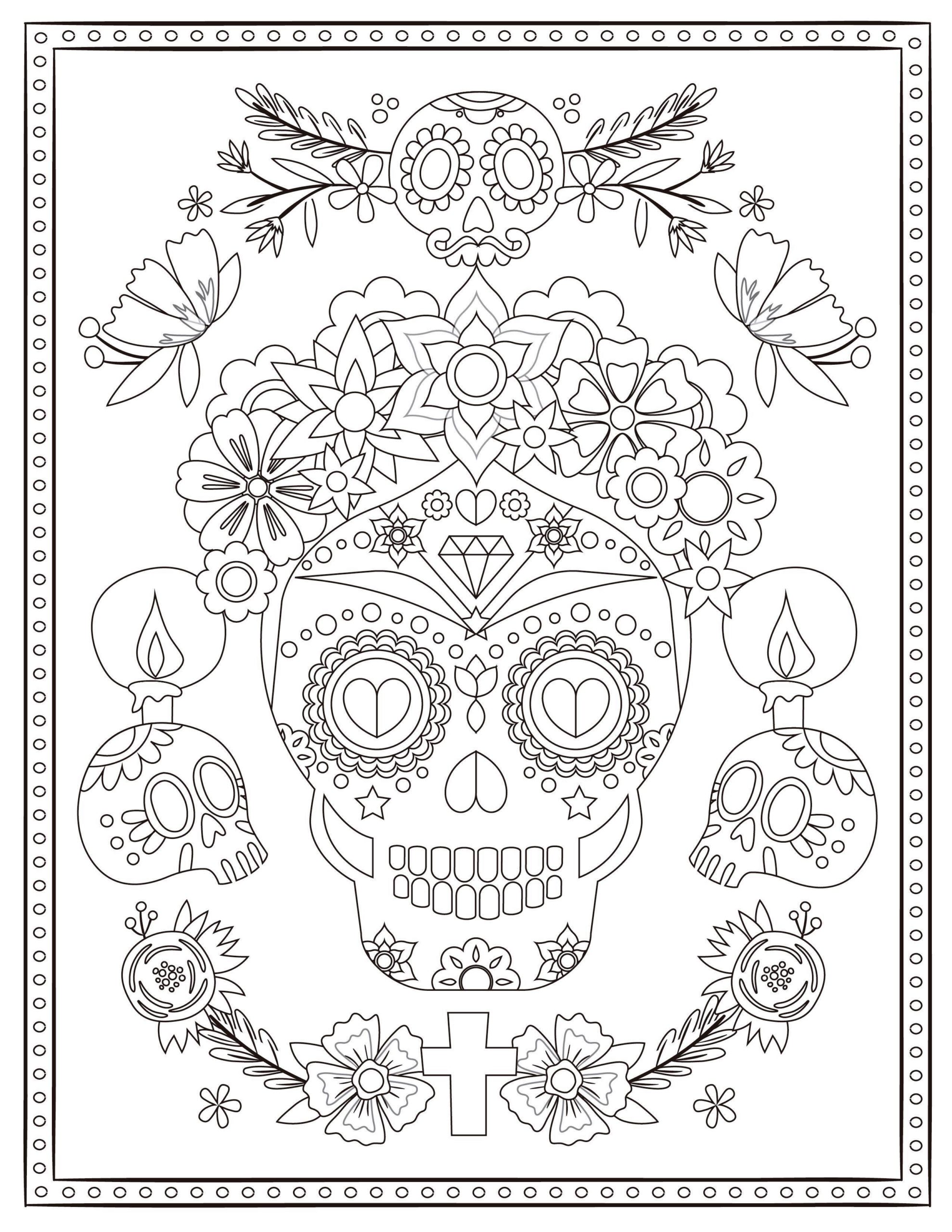 Dia de muertos coloring sheets pack of â coloring books for kidz