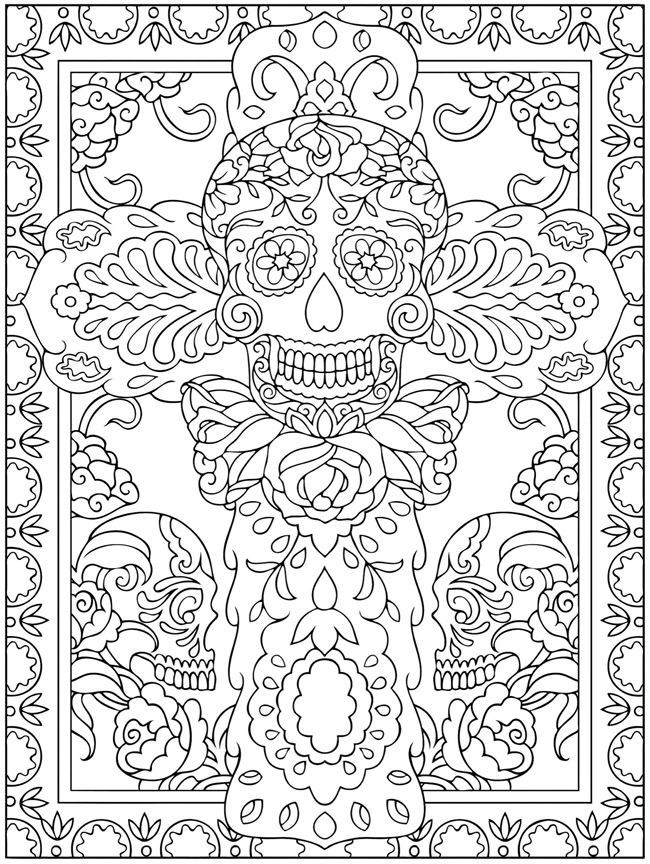 Pin by magalie sarnataro on dia de los muertos skull coloring pages cool coloring pages adult coloring pages