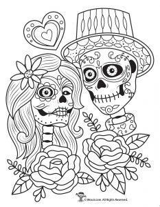 Day of the dead adult coloring pages