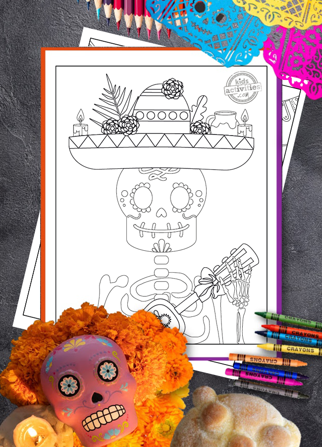 Beautiful day of the dead coloring pages for dia de muertos celebration kids activities blog