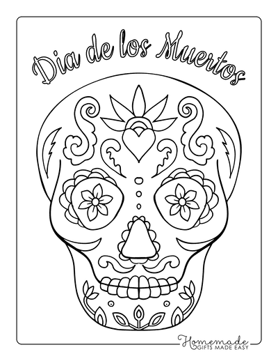 Sugar skull coloring pages for day of the dead