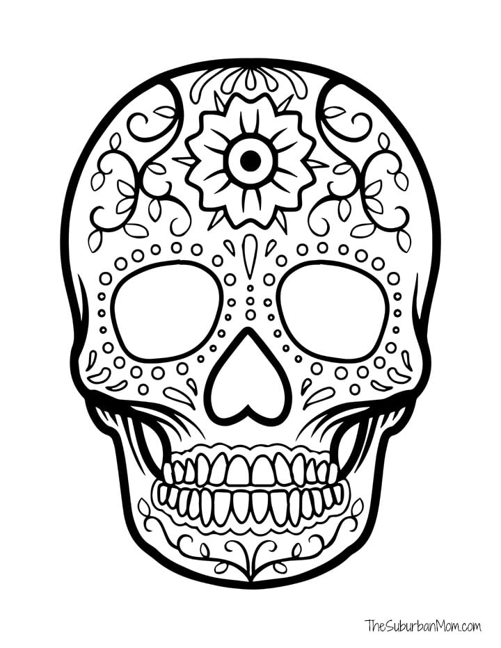 Dãa de los muertos coloring pages free printable