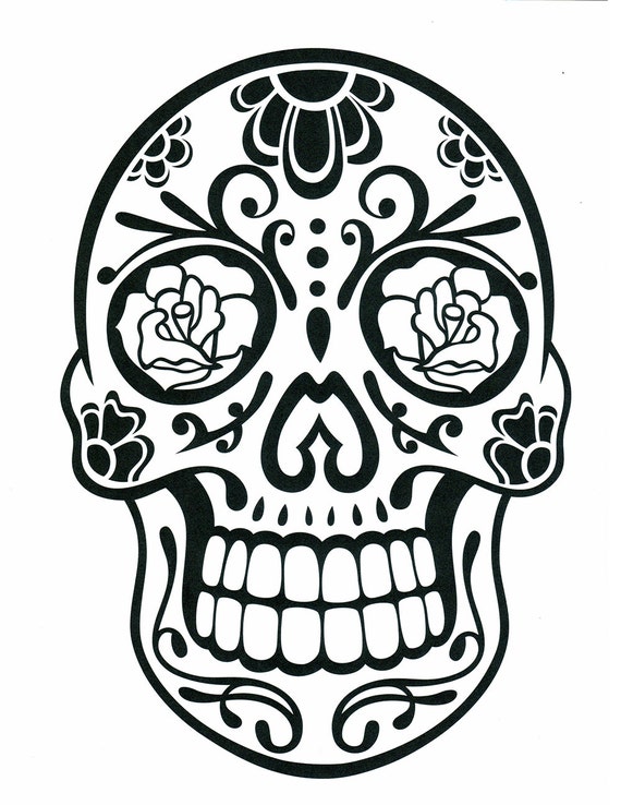 Skull coloring pages dia de los muertos day of the dead halloween arts and crafts printable digital download no download now