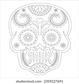 Day dead coloring pages royalty