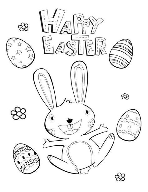 Happy easter coloring pages