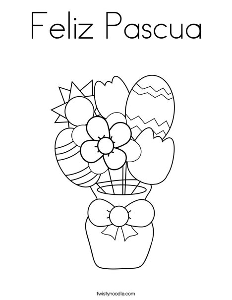 Feliz pascua coloring page