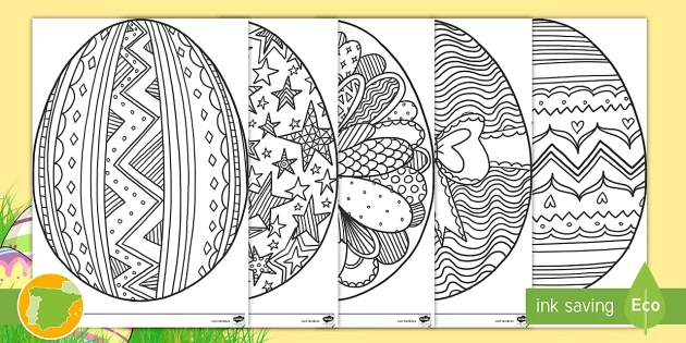 Plantillas para colorear huevos de pascua con mandalas