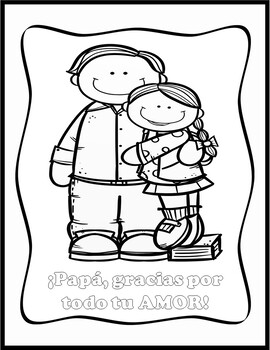 Dãa de los padres spanish fathers day coloring pages book tpt