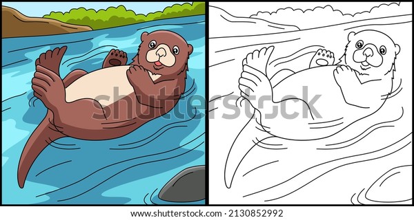 Otter coloring pages images stock photos d objects vectors