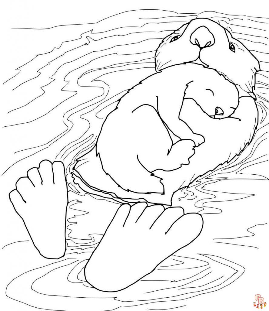 Dive into fun with otter coloring pages free and printable