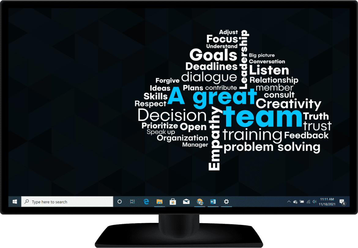 A great team word cloud wallpaper desktop background