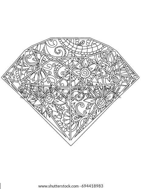 Diamond coloring book page stock vector royalty free