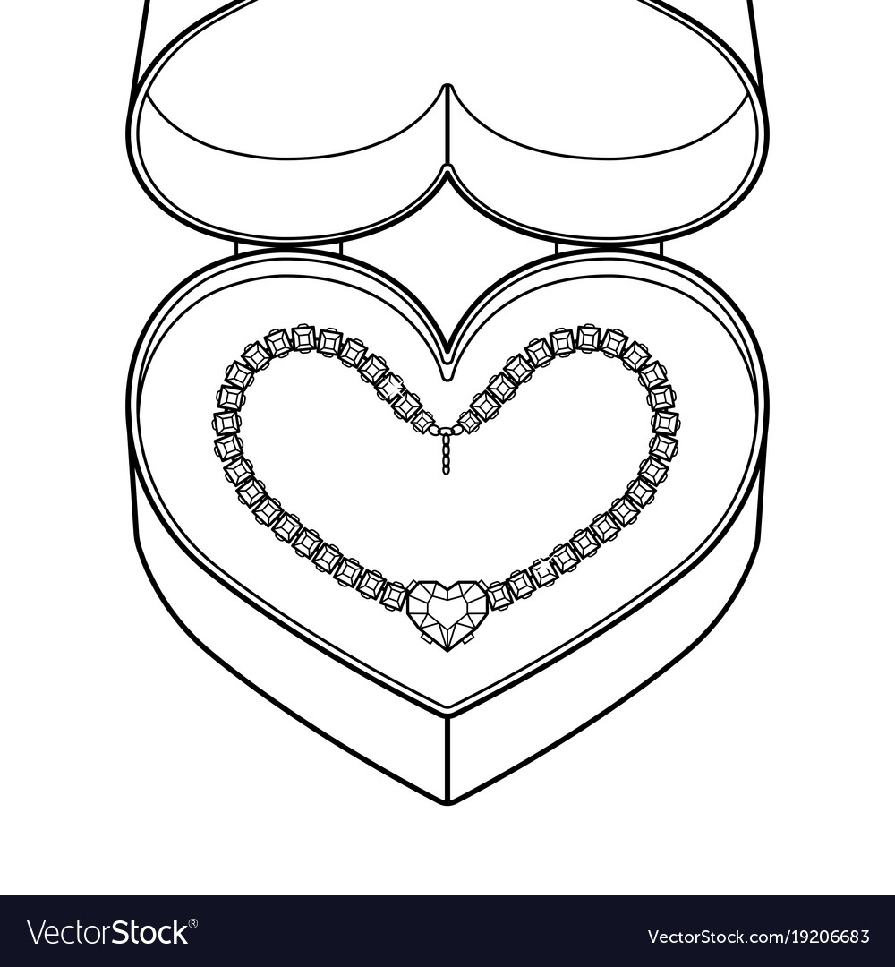 Diamond necklace coloring book royalty free vector image