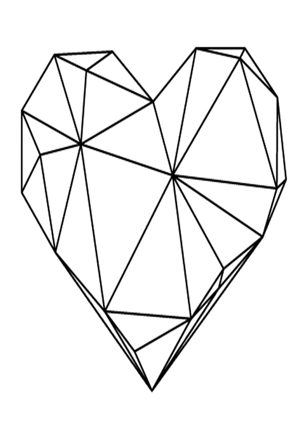 Coloring pages diamond pattern hart shape coloring page