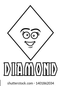 Coloring page kids diamond shape goofy ilustraciãn de stock