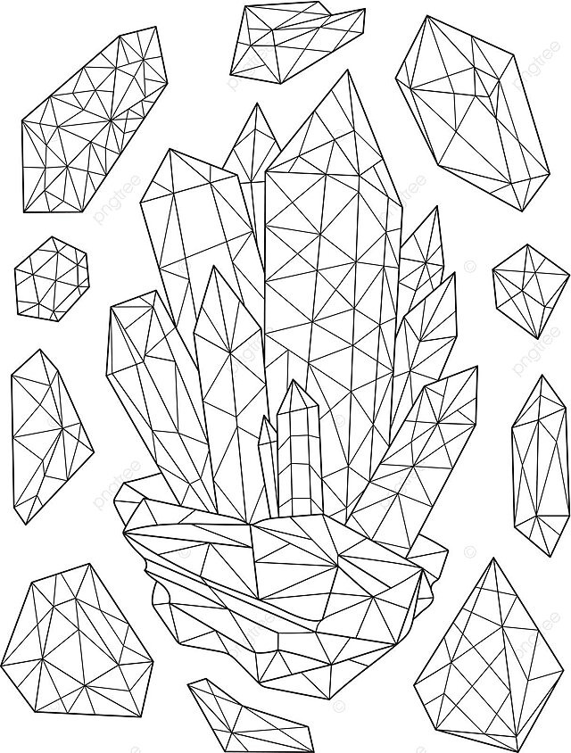 Diamond coloring page with jewel ornaments and background gems vector gift two dimensional shape ornate png and vector with transparent background for free download