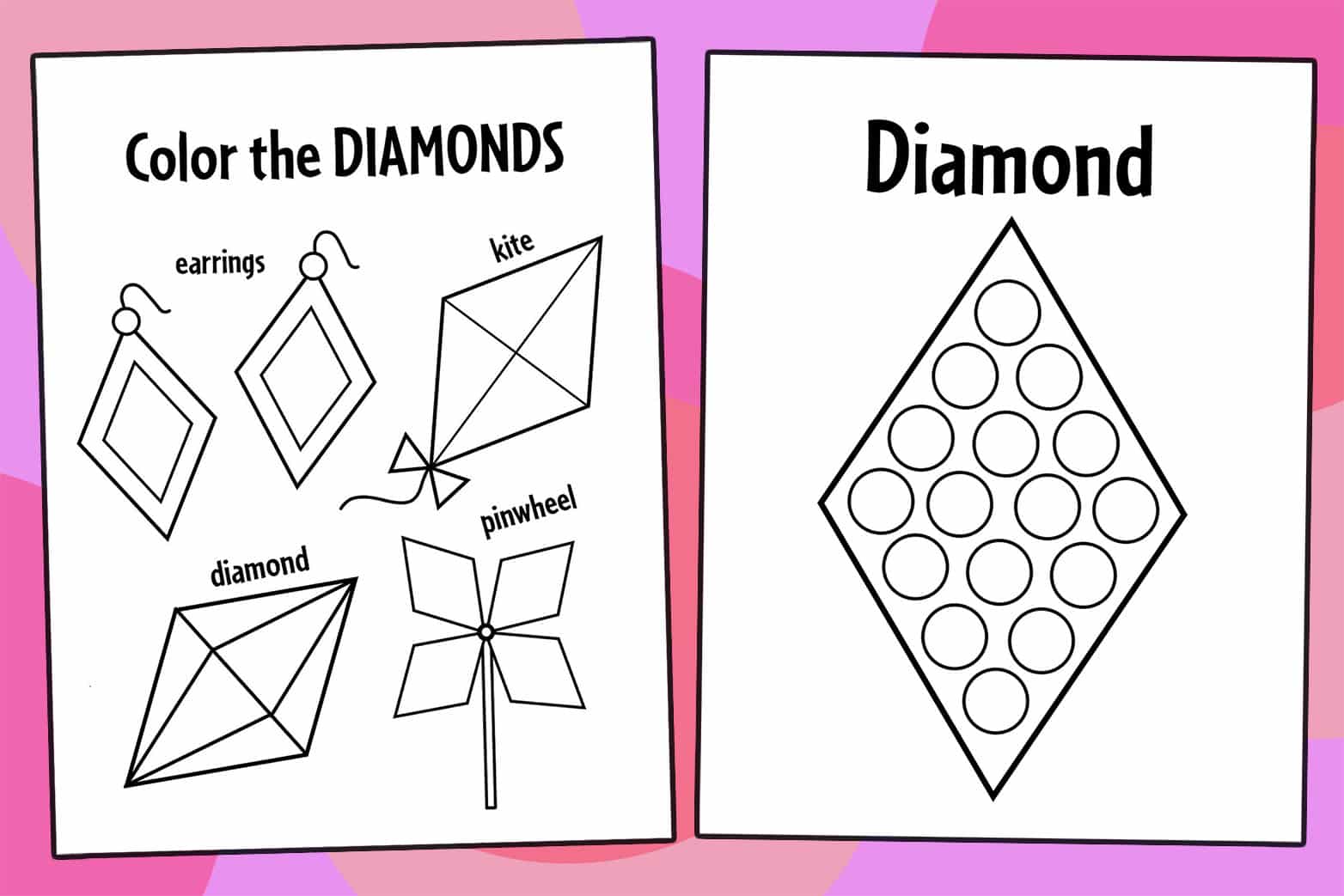 Free diamond worksheets for preschool â the hollydog blog