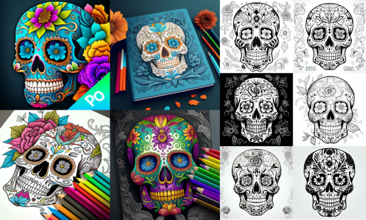 Give you stunning sugar skull coloring pages