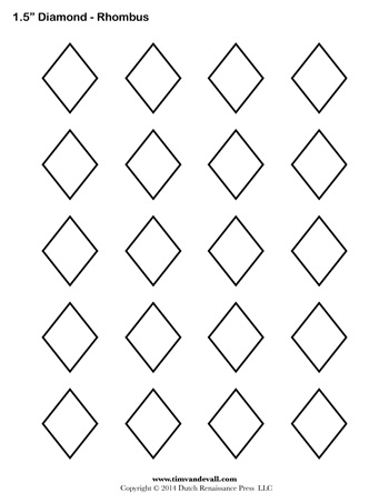 Diamond templates â inch â tims printables