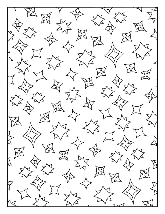 Coloring page stars diamonds geometric printable