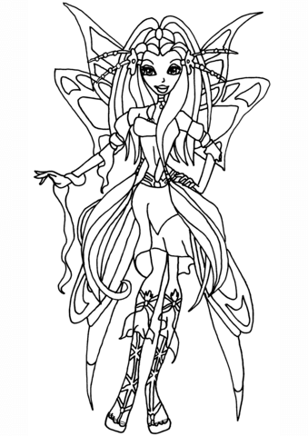 Winx club diana coloring page free printable coloring pages