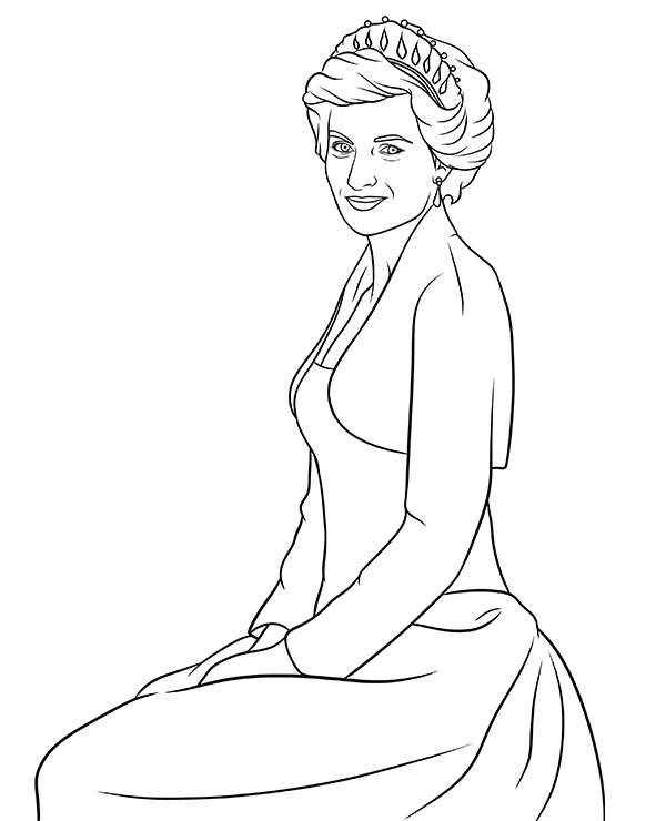 Diana princess of wales coloring page