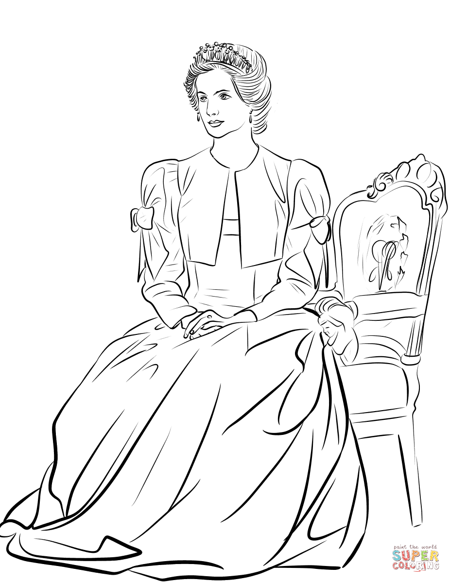 Princess diana coloring page free printable coloring pages