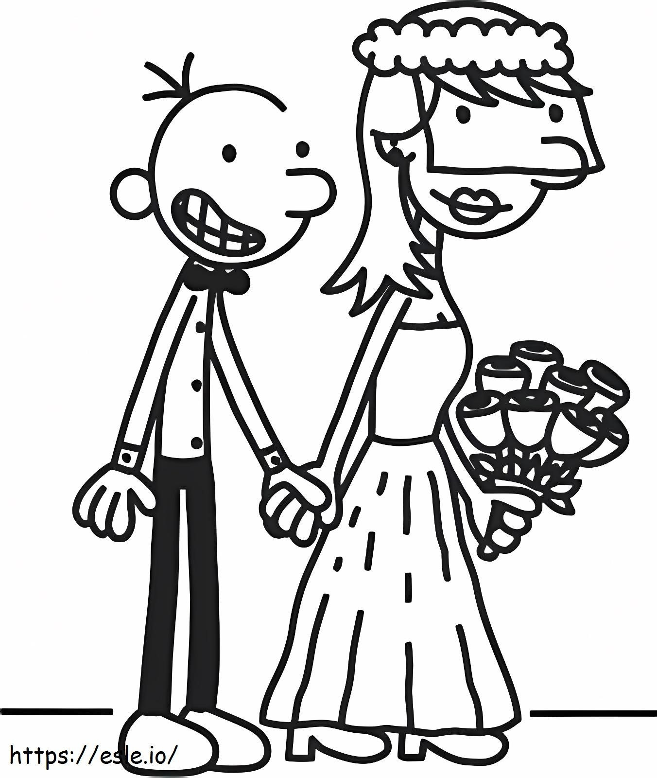 Wedding of wimpy kid coloring page