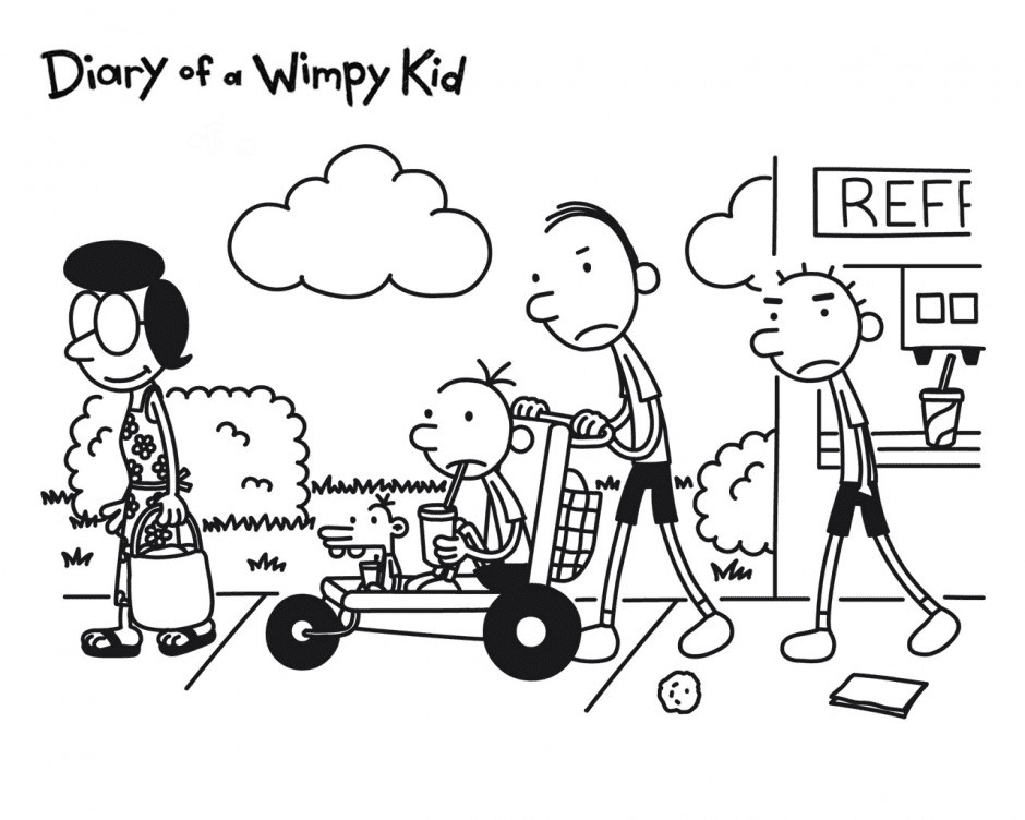 Diary of a wimpy kid coloring pages printable for free download