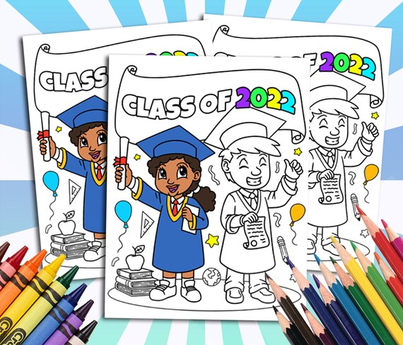 Graduaciãn clase de pãginas para colorear personalizado decoraciãn de fiesta personalizada