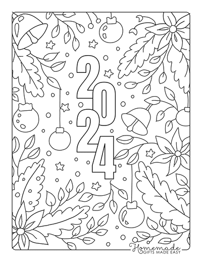 Free printable new year coloring pages for