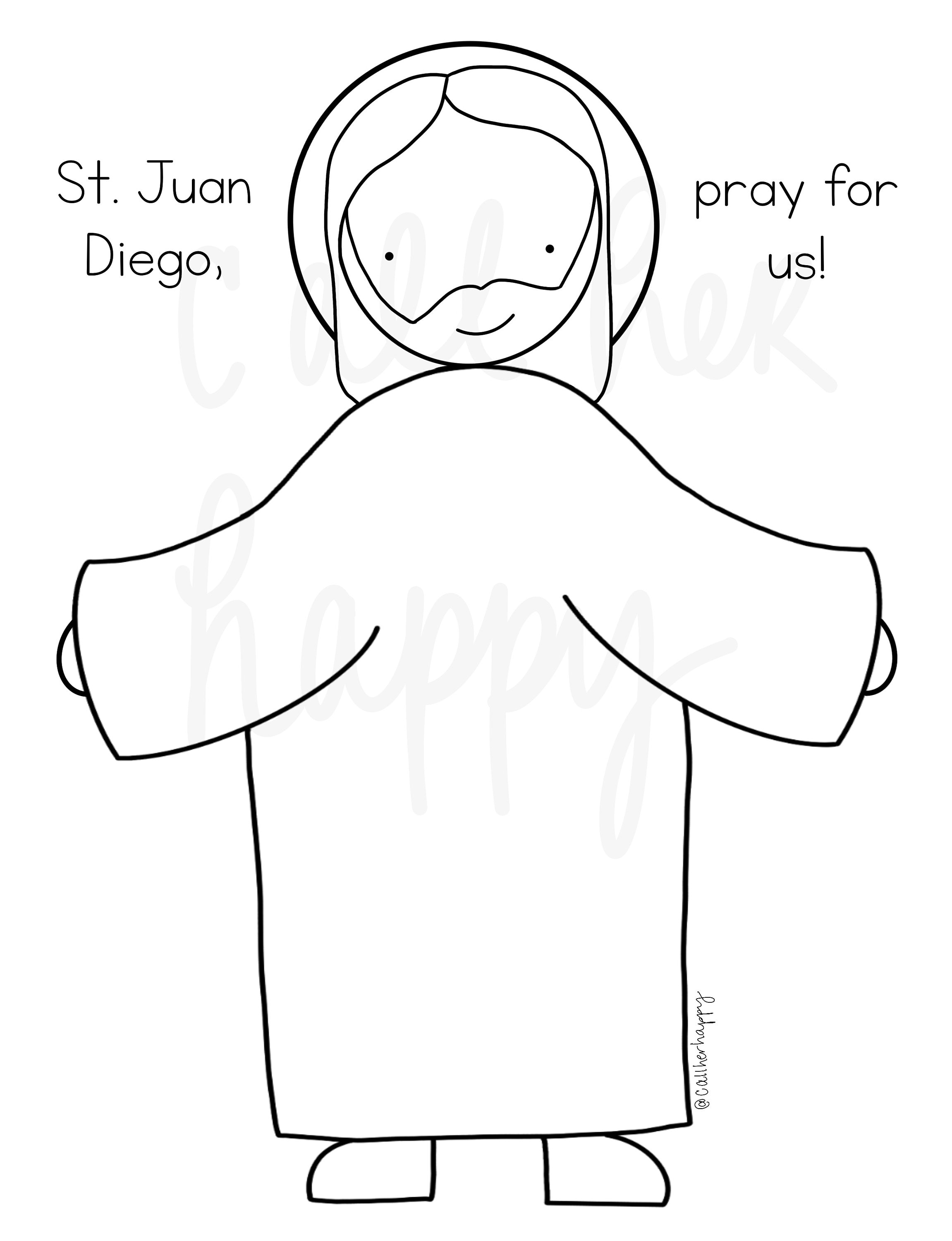 St juan diego guadalupe printable coloring page sheet lazy liturgical year catholic resources for kids feast day prayer activities jesus