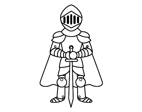 Knight with cape coloring page