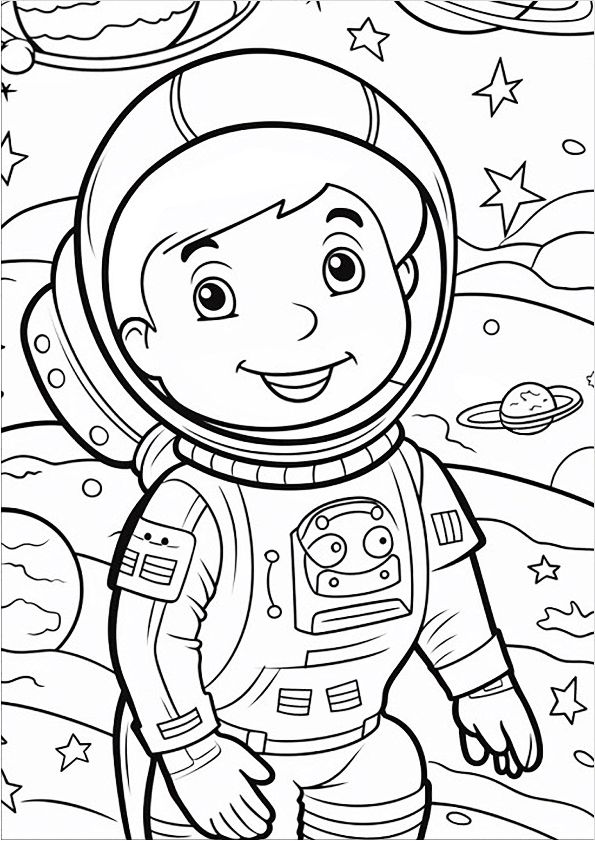 Little astronaut in space