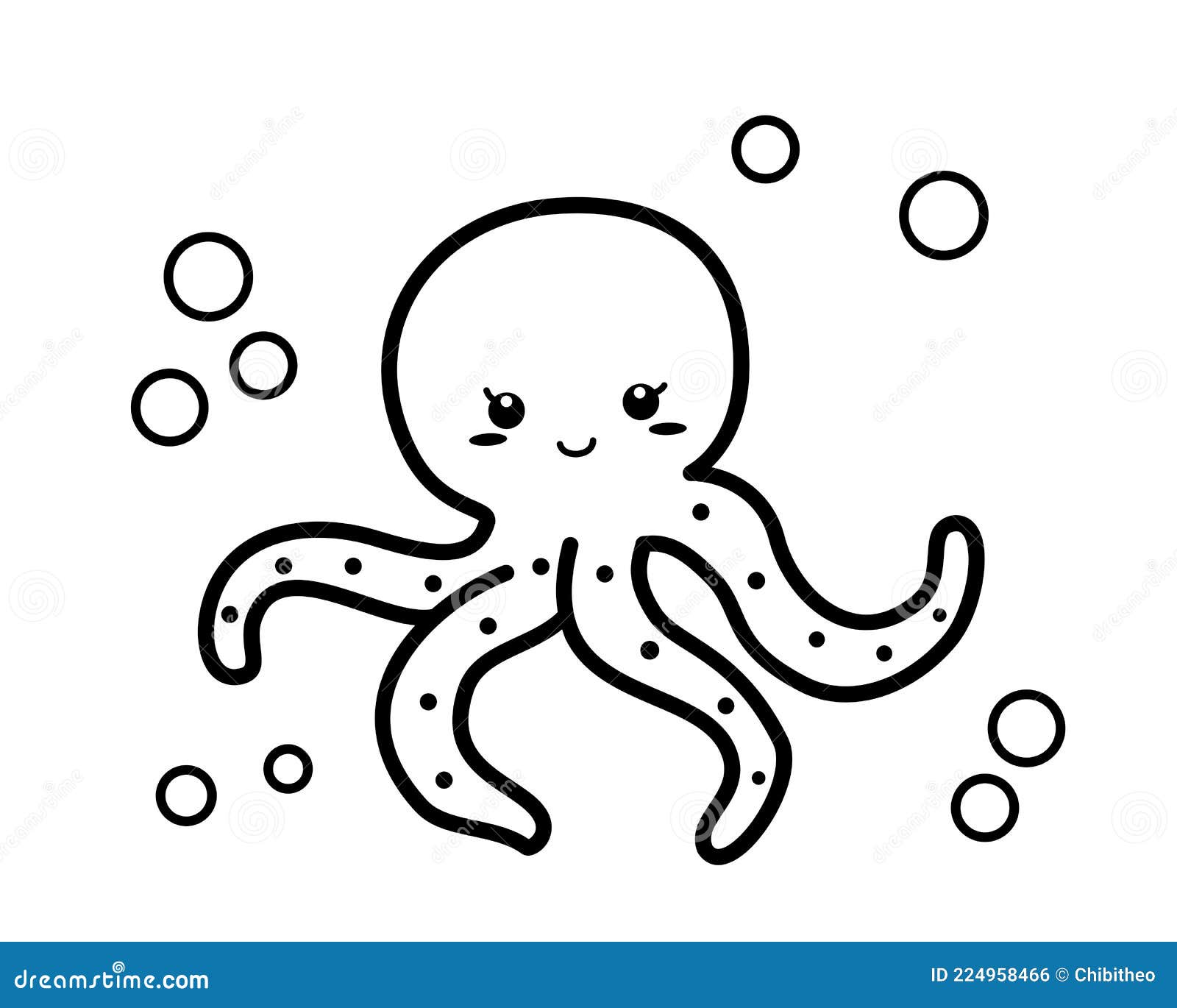 Octopus pictures for coloring book animal life in ocean world stock vector