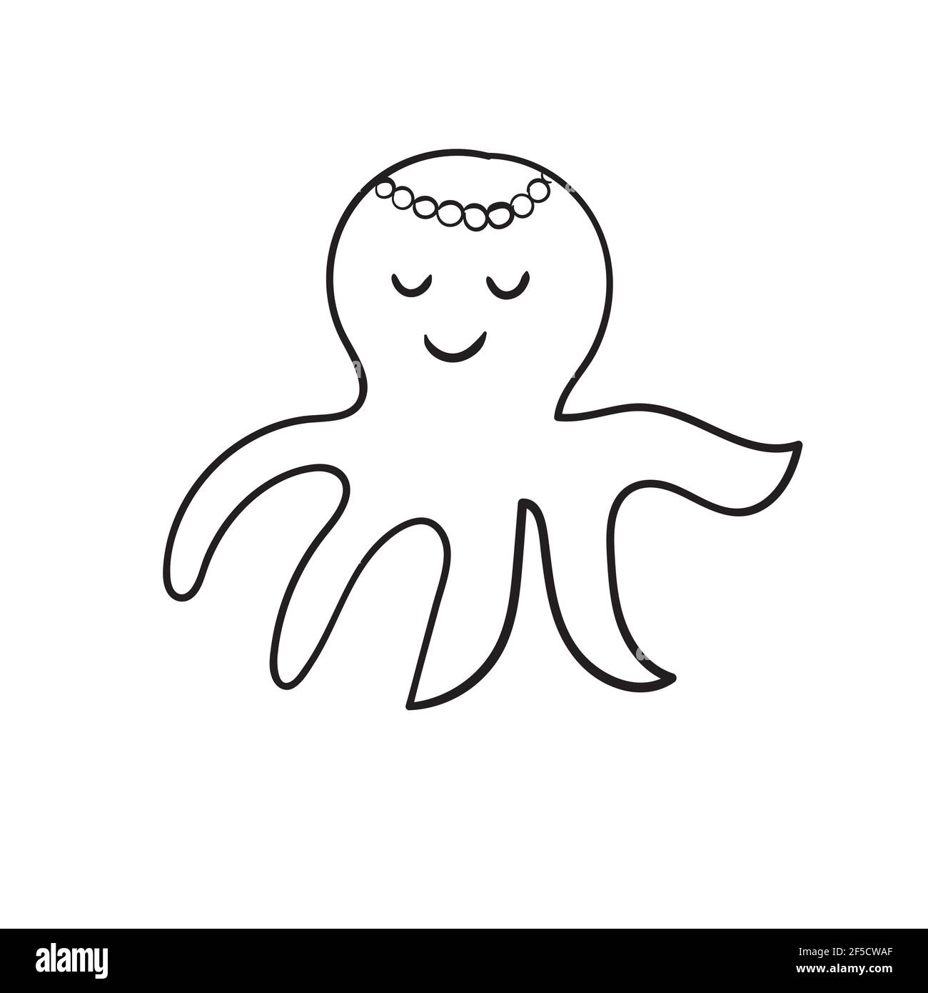 Funny octopus cartoon sketch hi