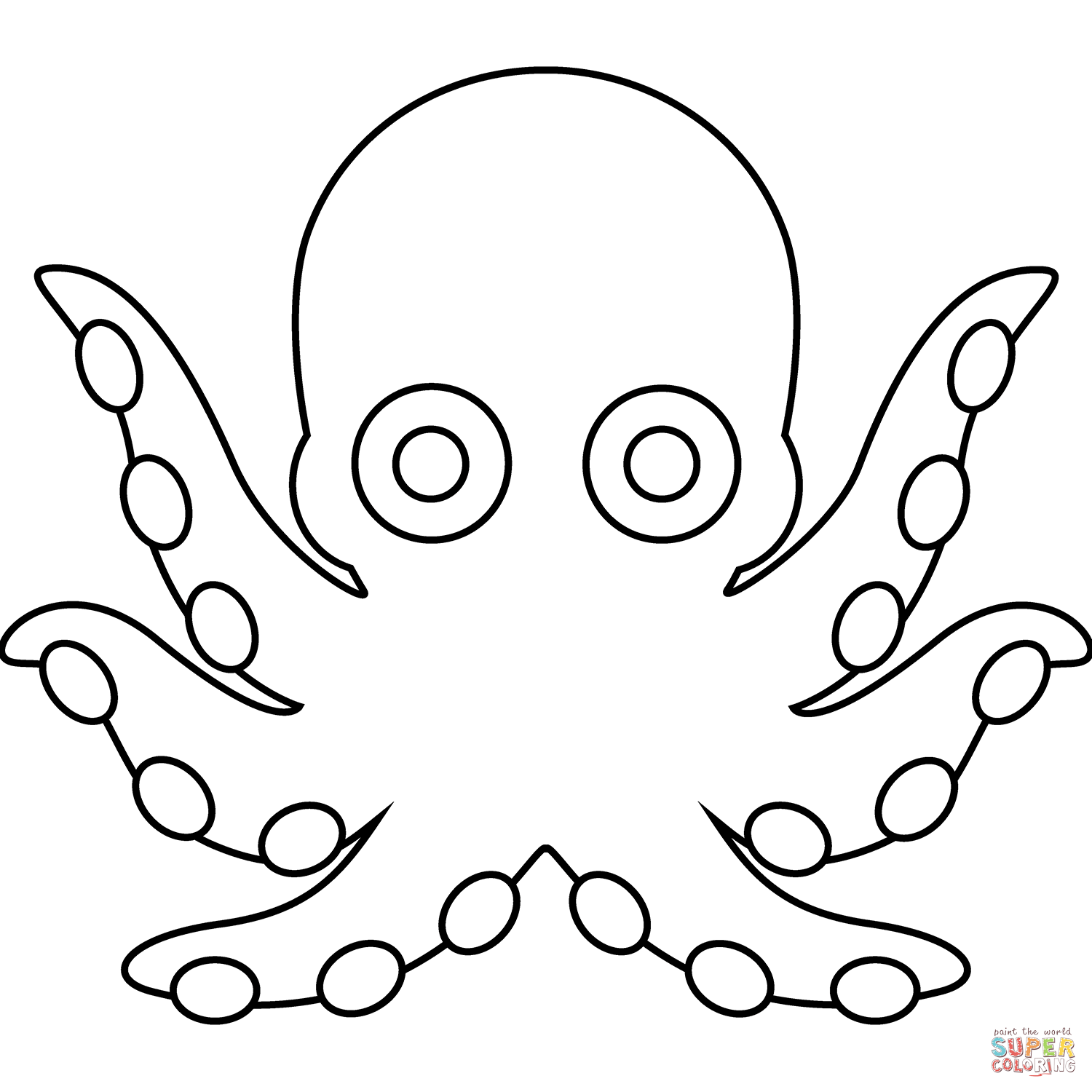 Octopus emoji coloring page free printable coloring pages