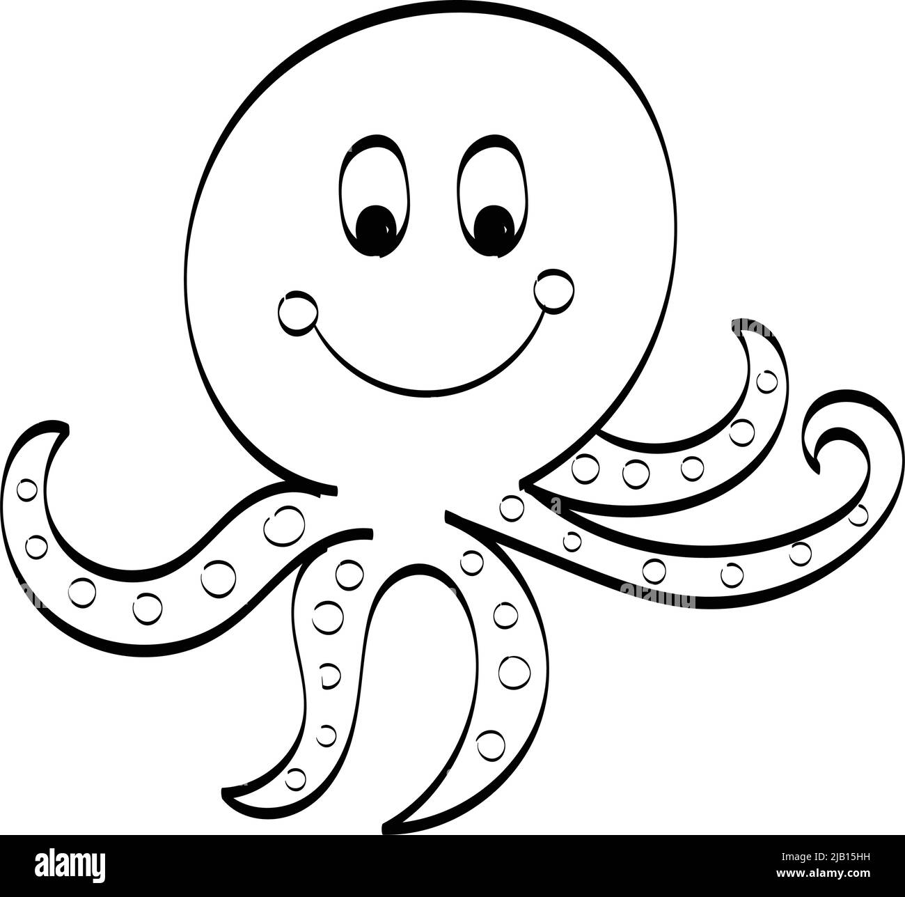 Octopus coloring printable page line art drawing for print or use as poster card flyer or t shirt stock vector image art