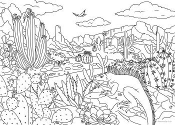 Desert printable adult coloring page from favoreads coloring book pages for adults and kids coloring sheets coloring designs