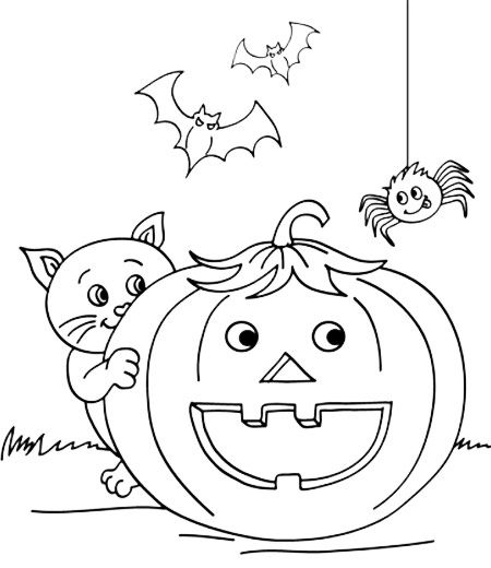 Dibujos de calabazas de halloween para colorear