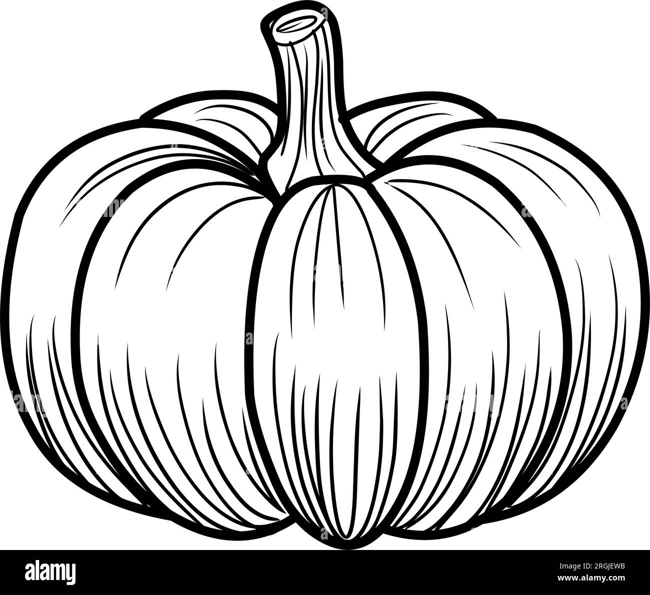 Pãgina para colorearcalabazaotoão halloween dãa de acciãn de gracias libro para colorear ilustraciãn lineal en blanco y negro imagen vector de stock