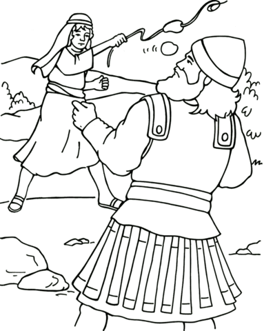 David and goliath coloring page free printable coloring pages