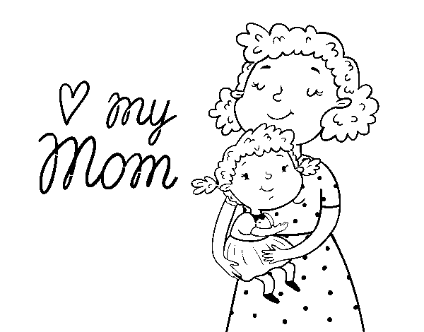 Dibujo de quiero a mi mamã para colorear