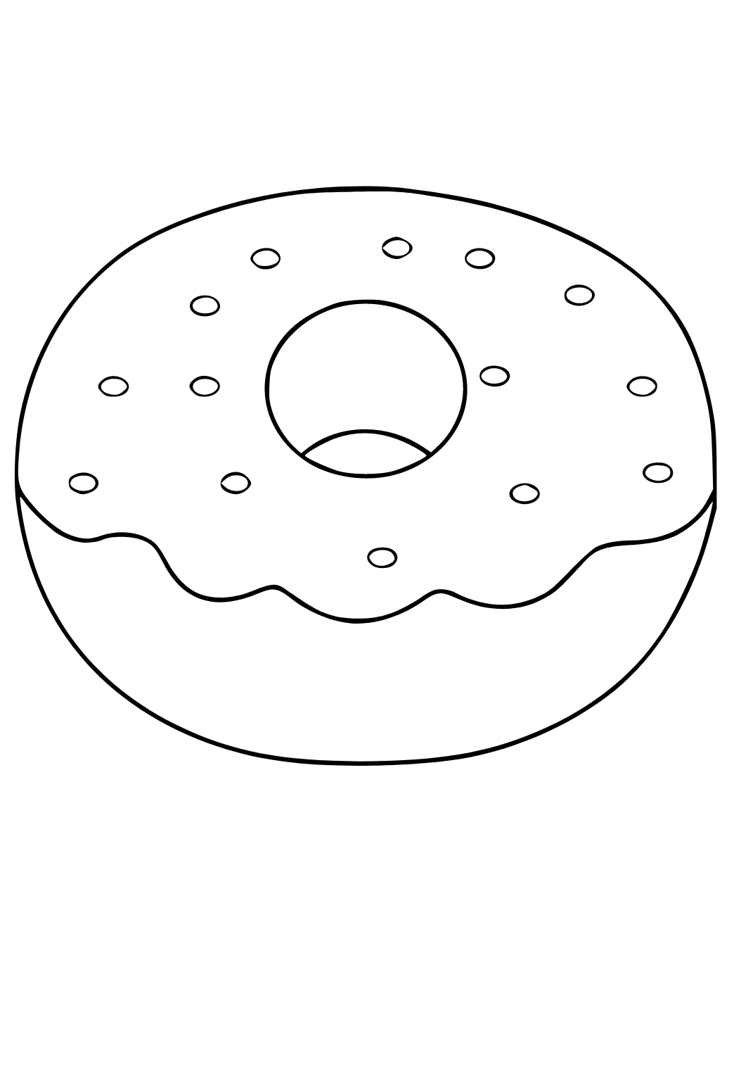 Free printable donut easy coloring page for adults and kids