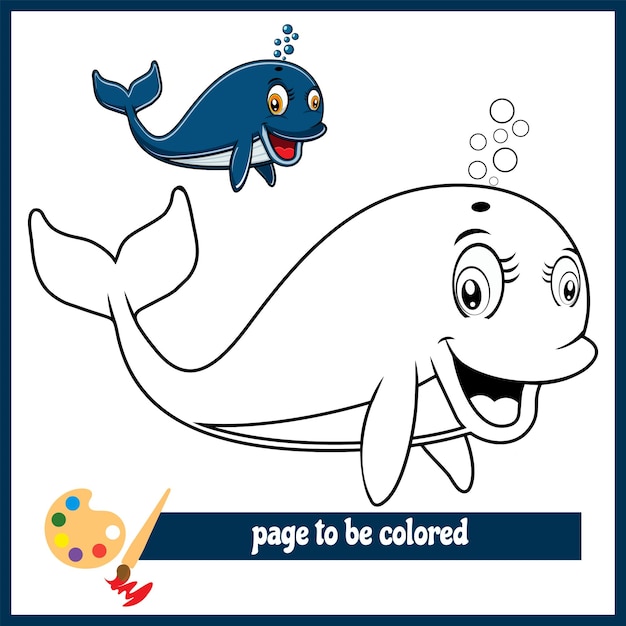 Premium vector cartoon whale coloring pictures