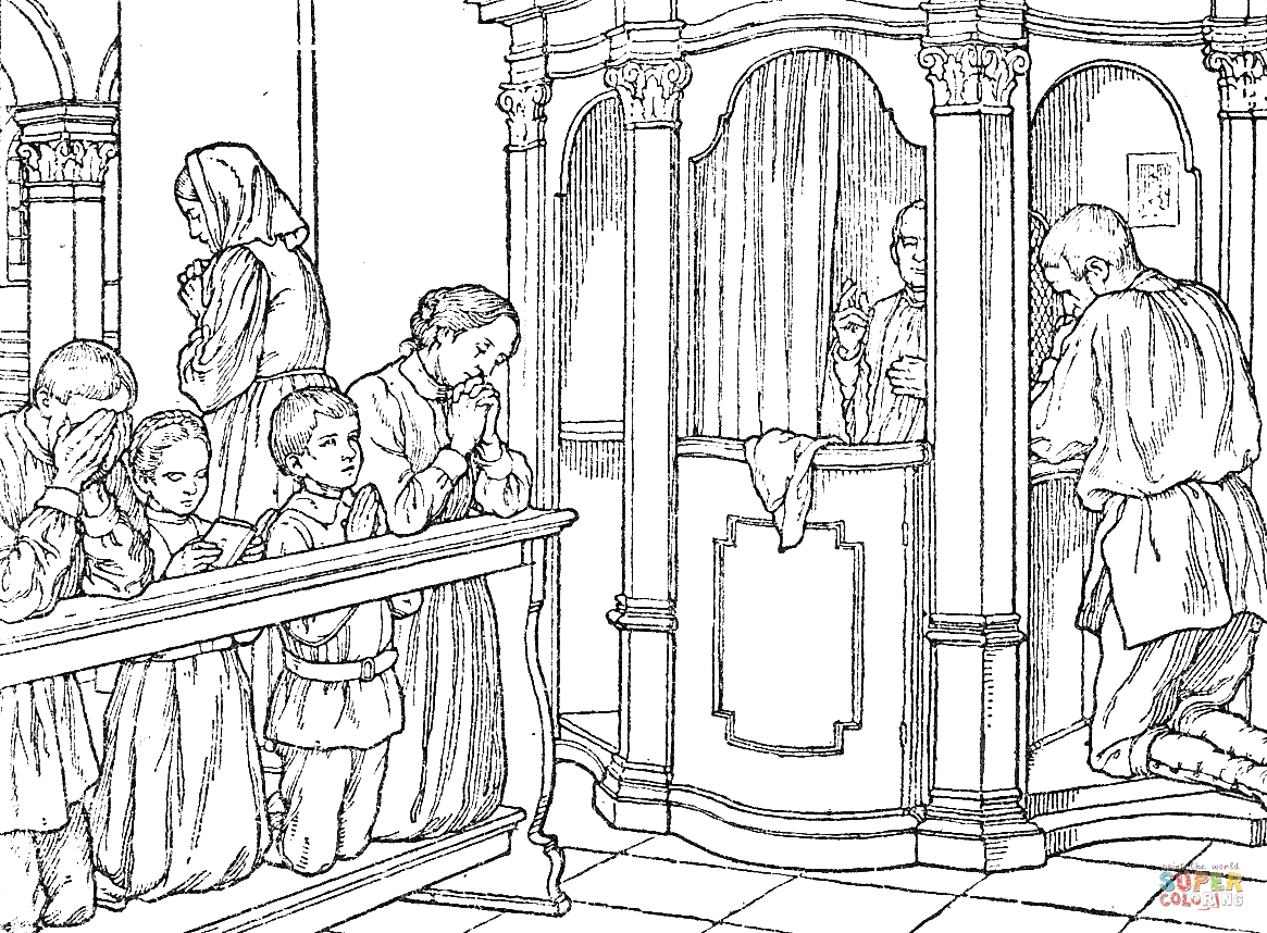 Confession coloring page free printable coloring pages