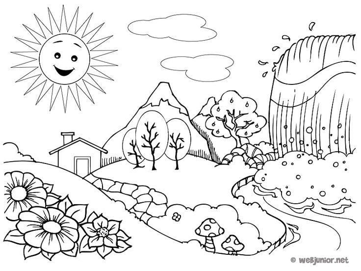 Imagen de paisaj para dibujar a color dde a aãos dibujos de la naturaleza actividad de figuras geometricas dibujos