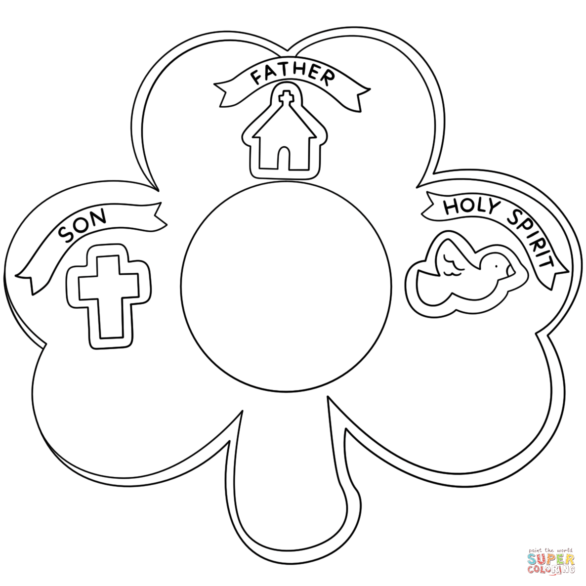 Shamrock holy trinity coloring page free printable coloring pages