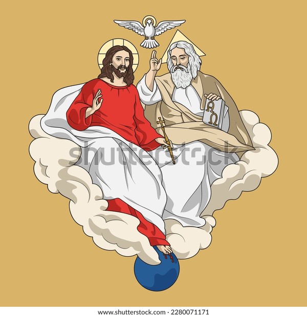 Holy trinity god father jesus christ stock vector royalty free